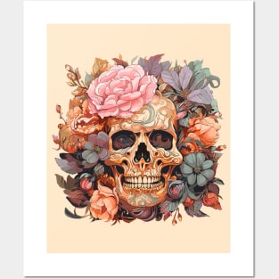 Falling Petals Rising Spirits, Autumn Sugar Skull Posters and Art